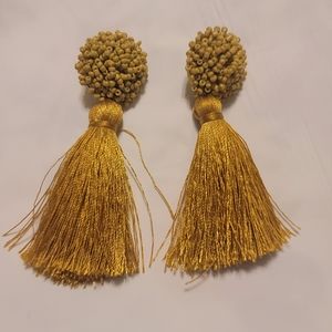 Tassel Earrings Mustard Color